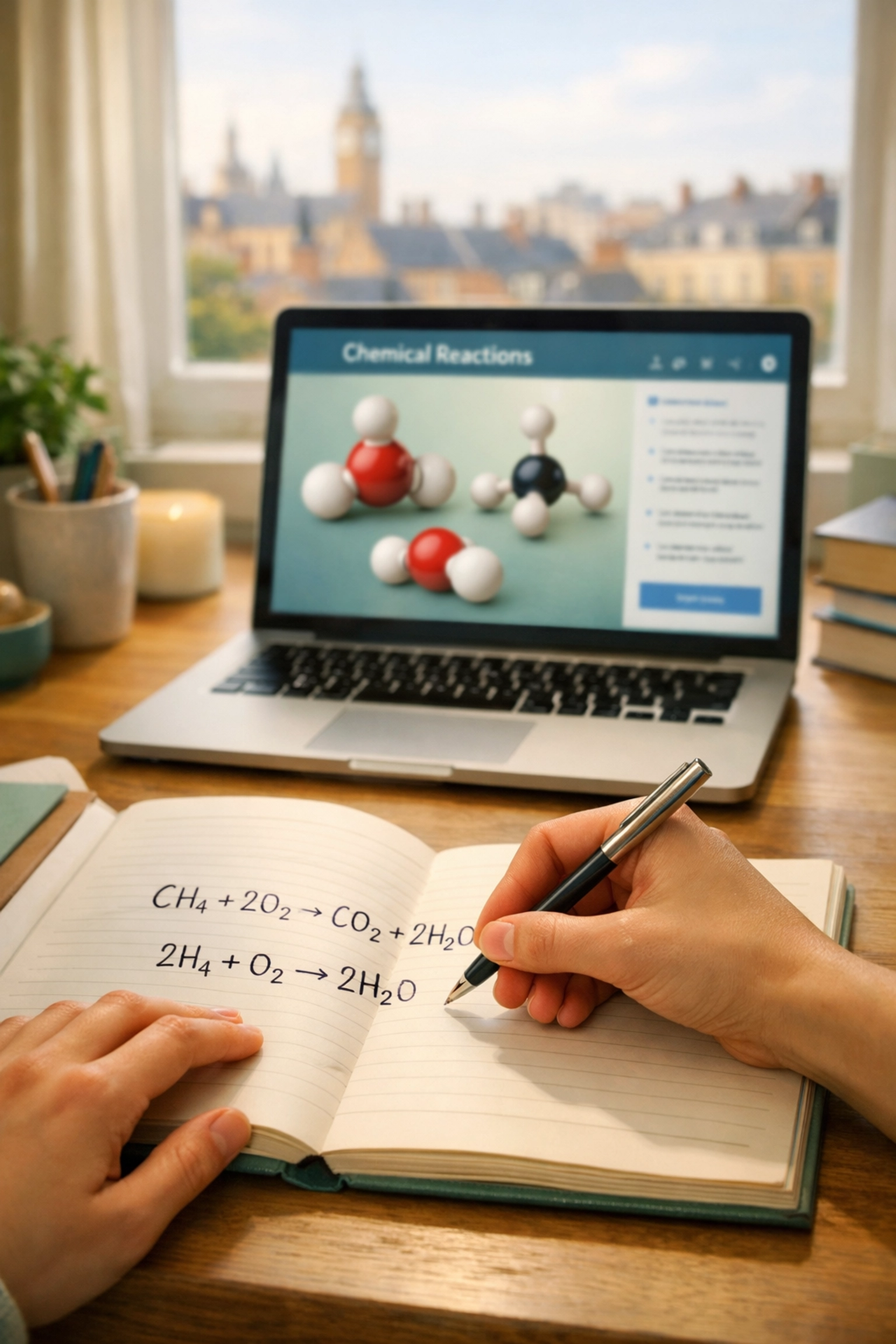 Student learning A Level Chemistry through expert online tuition in London