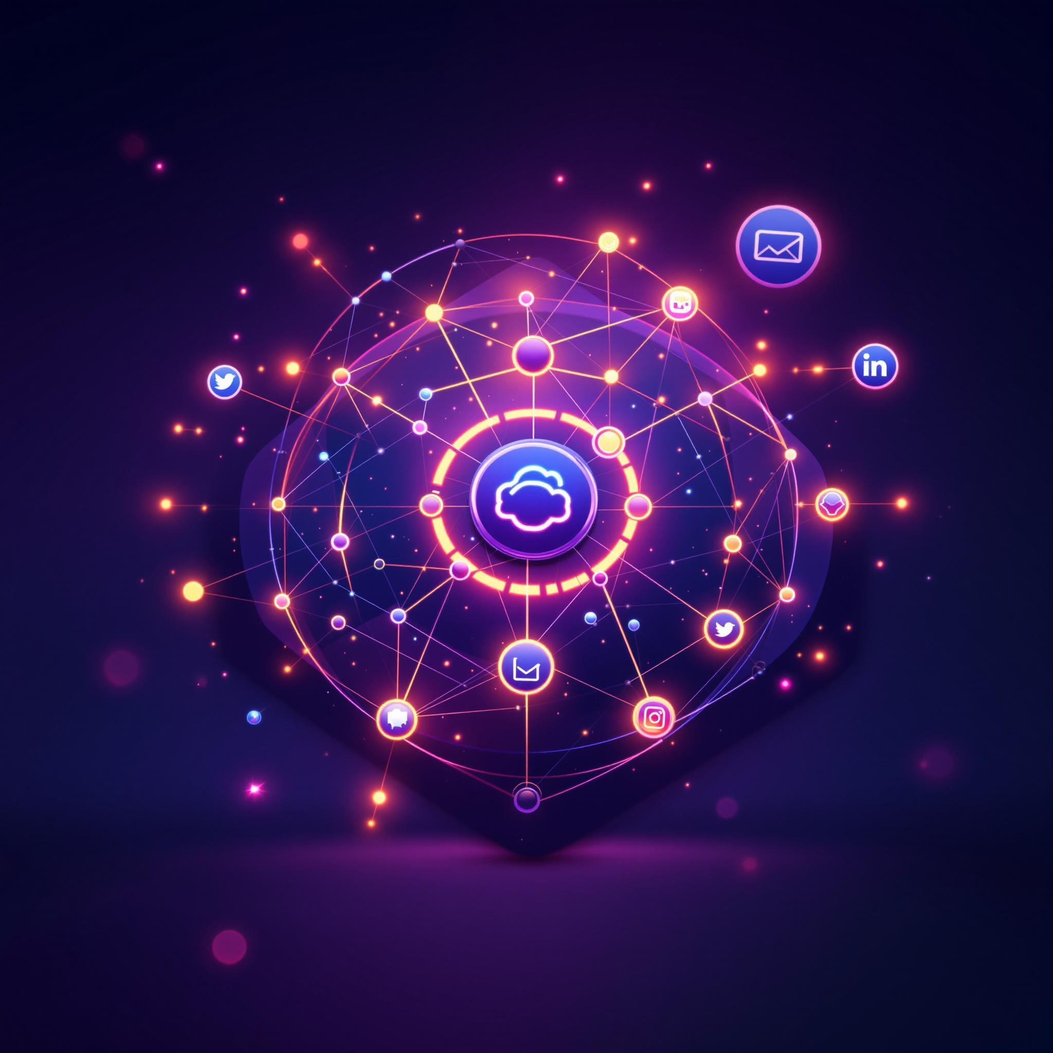 Glowing Digital Network Sphere