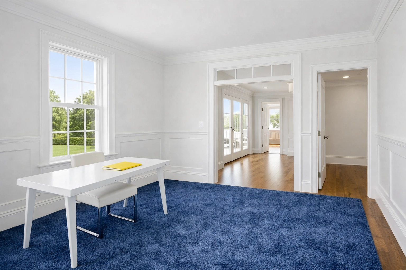 A tidy and sanitized home office in a Barnstable estate, ideal for a bi weekly house cleaning ser.