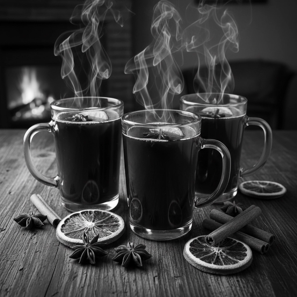 Steaming cups of miuled wine