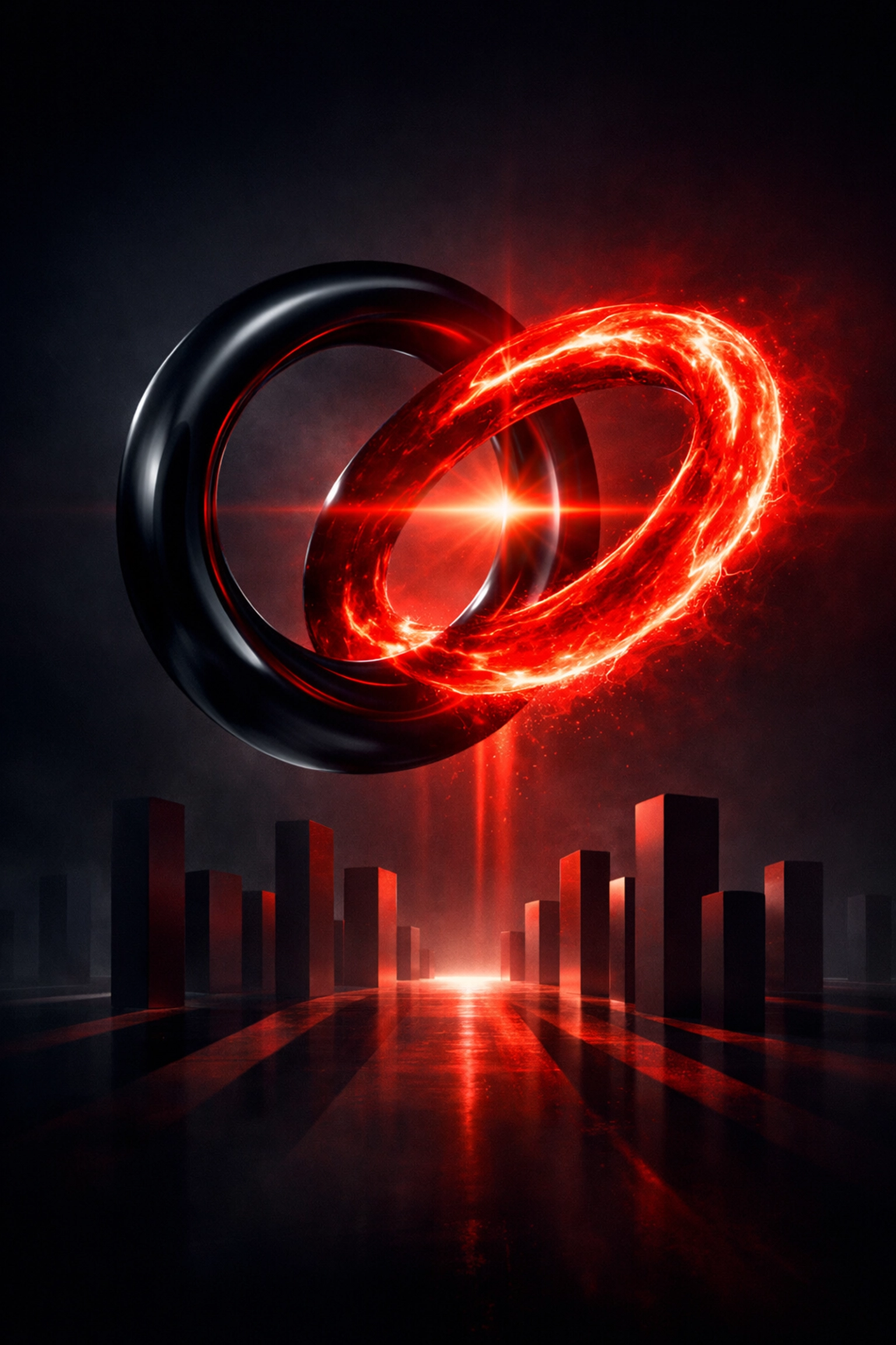 Interlocking rings visualizing the hybrid strategy between traditional SEO and GEO in 2026.