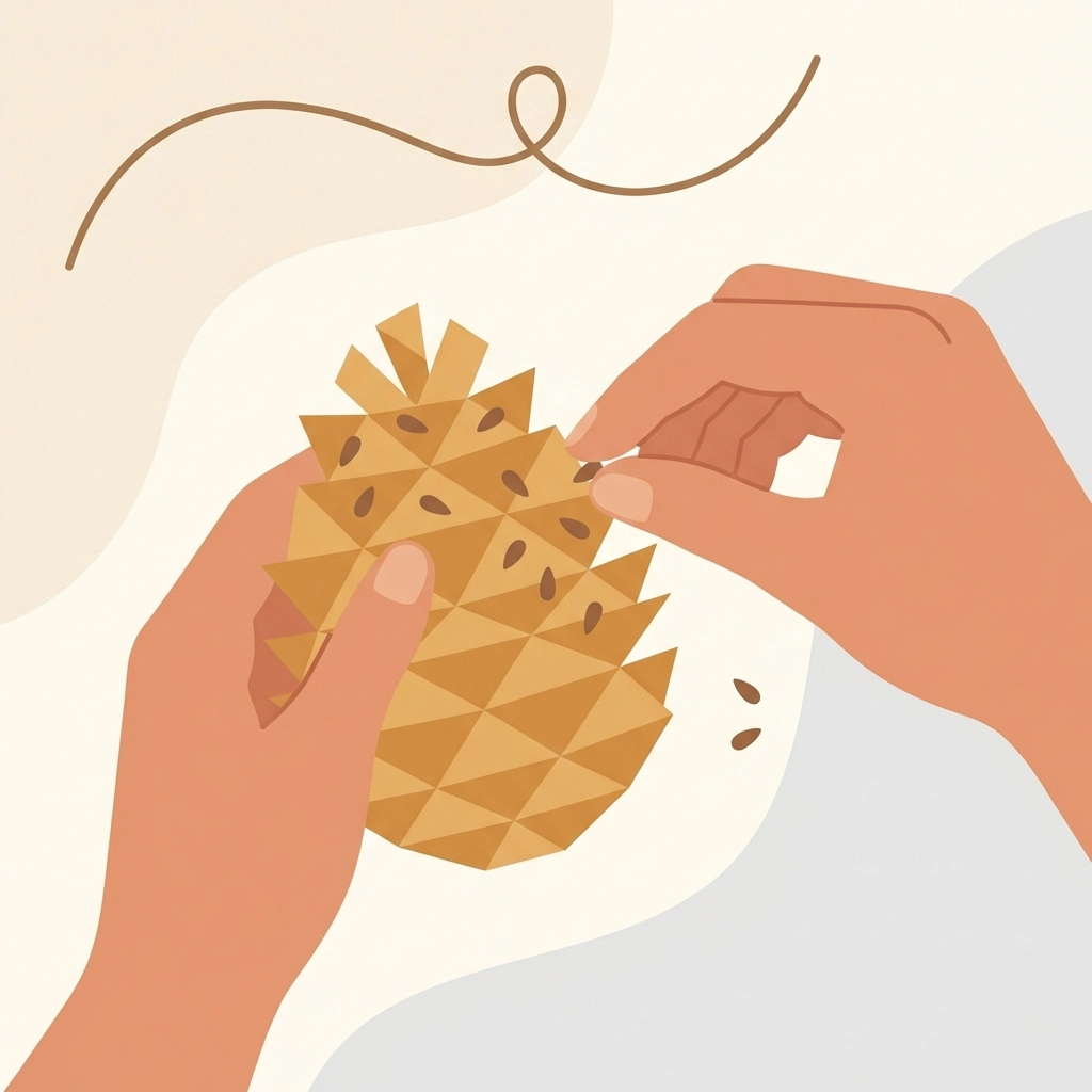 Hands assembling a DIY pine cone bird feeder with peanut butter and seeds for backyard birds