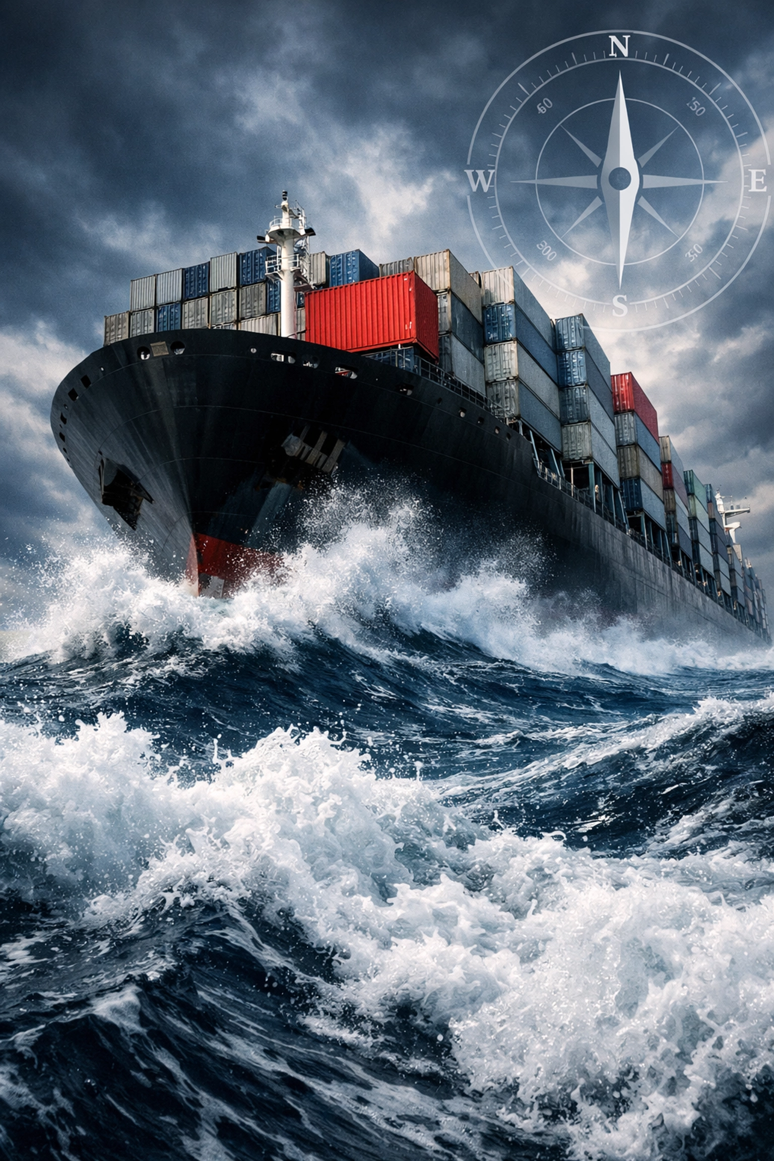 Resilient ocean freight container ship navigating deep sea waters for reliable global logistics.