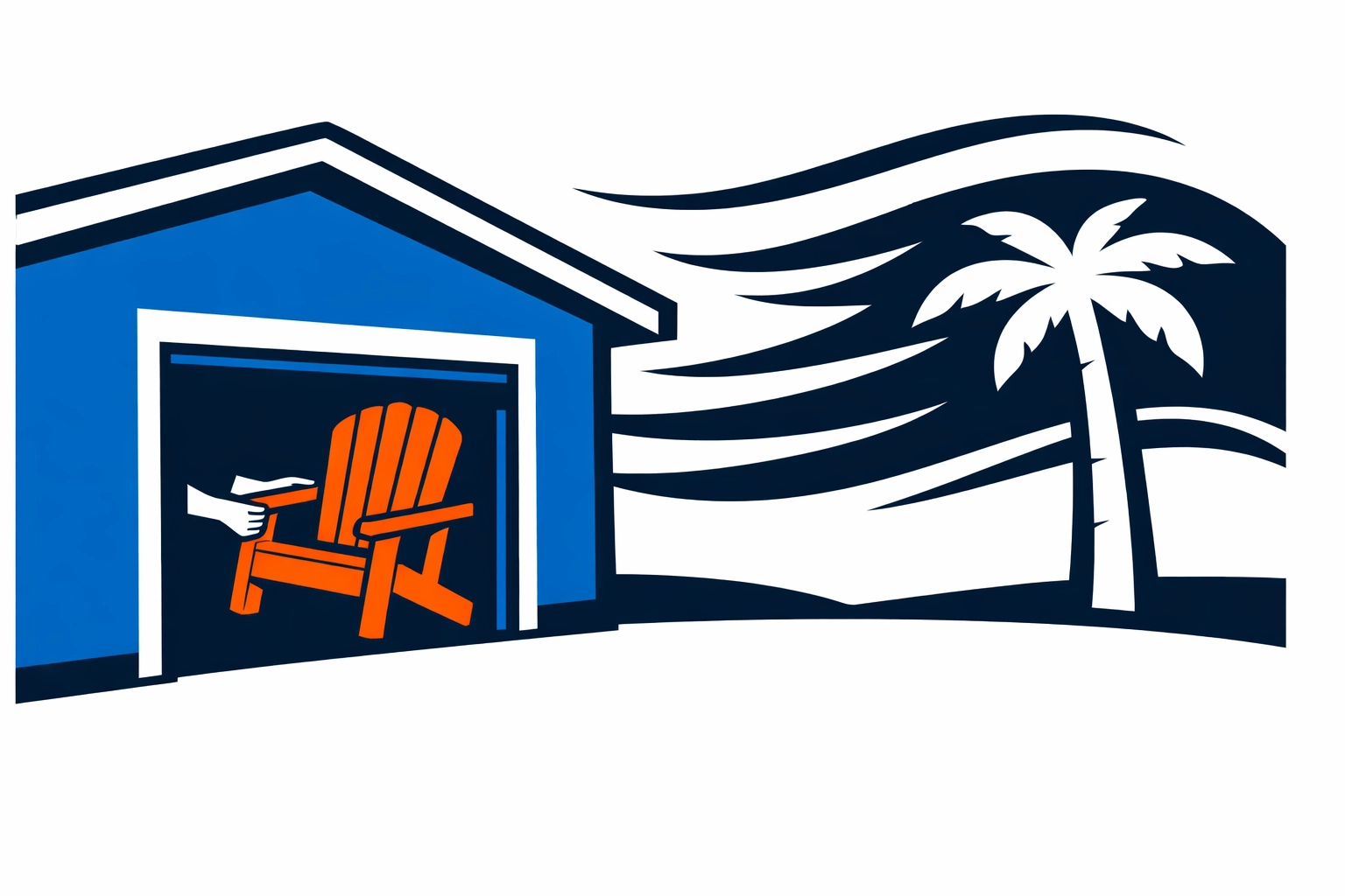 Securing outdoor lanai furniture in a garage during Venice home hurricane preparation.