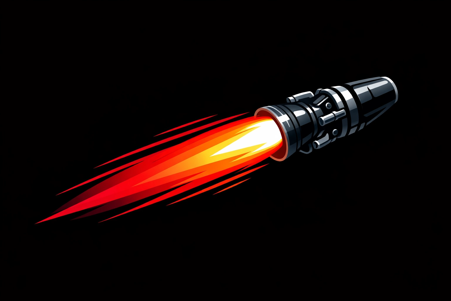 Speeding rocket illustration representing fast loading times for tradesperson websites.