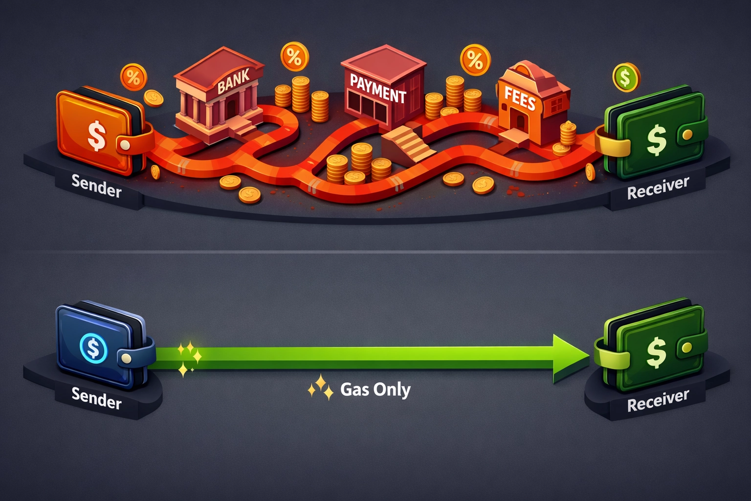 Self-custody crypto wallet showing direct merchant control without payment processor intermediaries