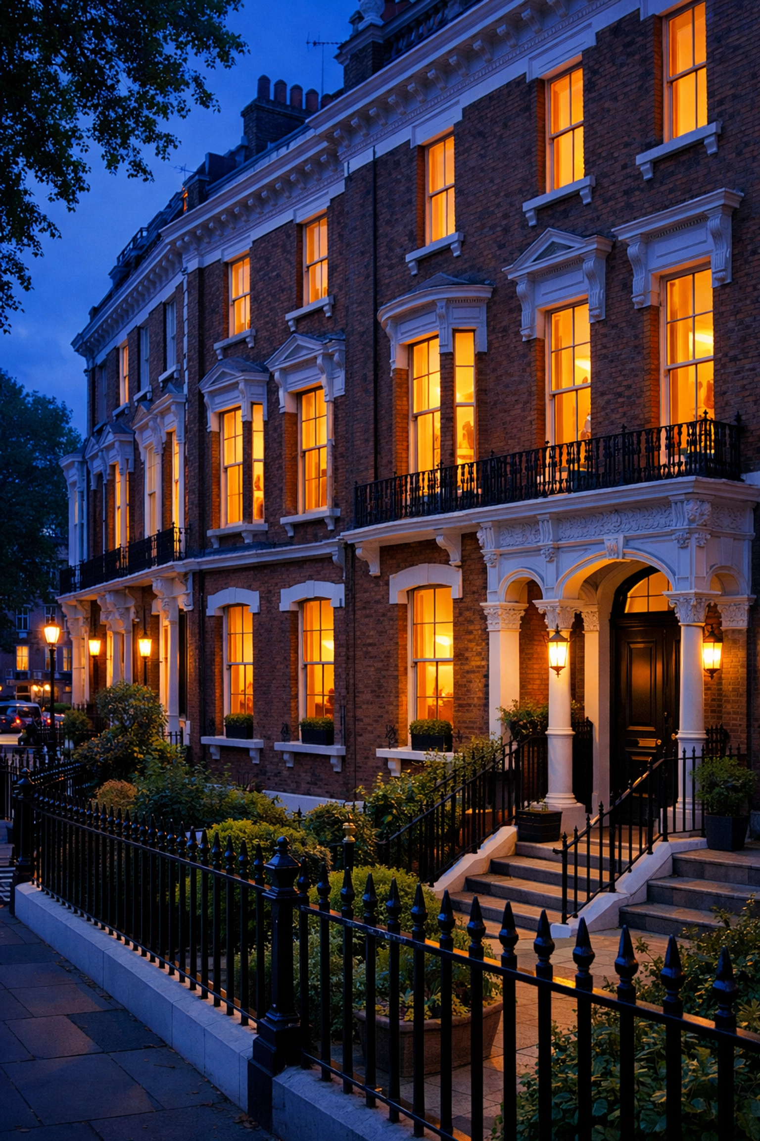 Victorian terrace in Chelsea with original sash windows suitable for secondary glazing