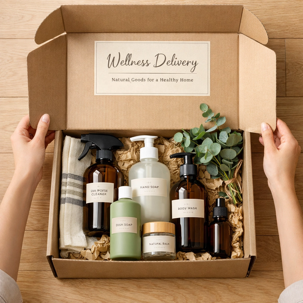 Subscription box filled with non-toxic, plant-based household products and wellness essentials.