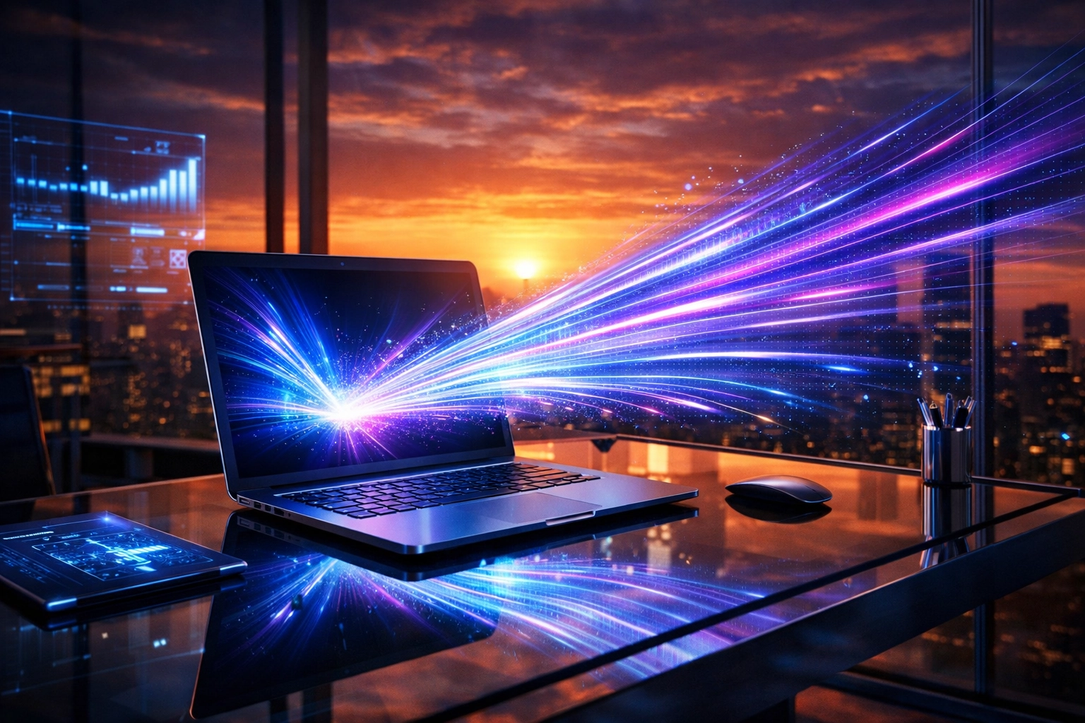 Content-Marketing auf Speed: Schnelle Texterstellung am Laptop mit KI-Tools.