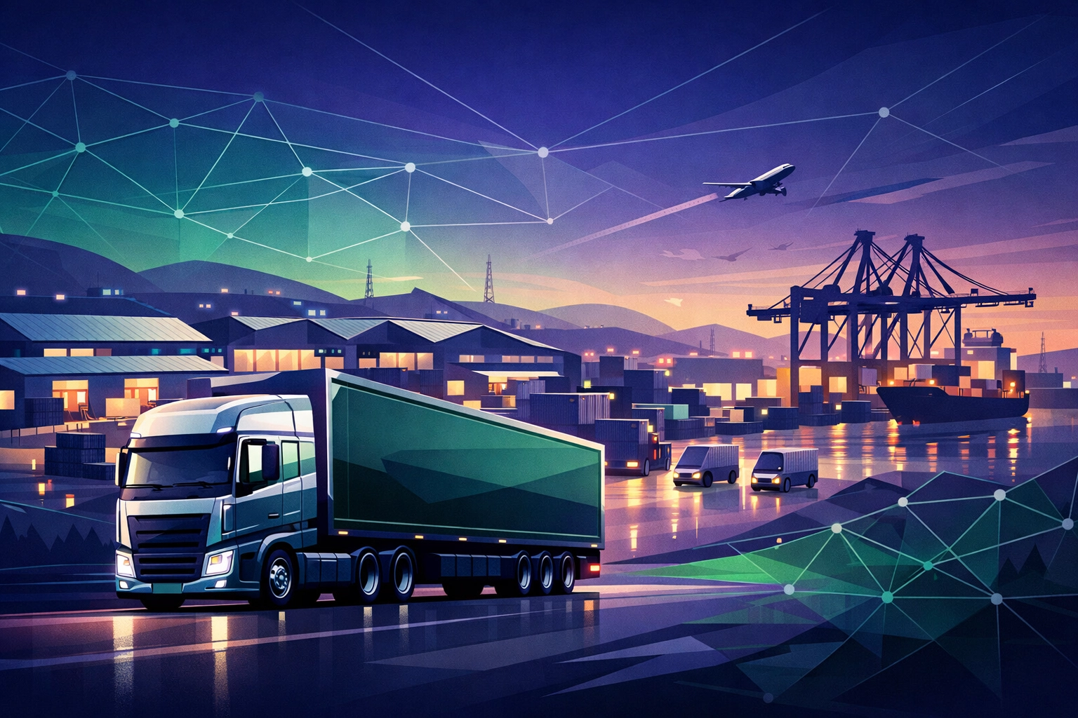 Class 1 HGV trailer at a North West logistics hub representing growing driver jobs in Manchester.