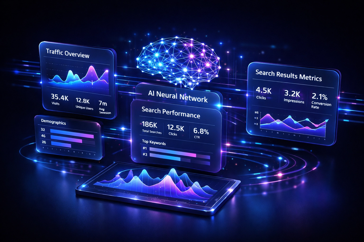 Simon Leung AI search analytics dashboard showing new SEO metrics for 2026