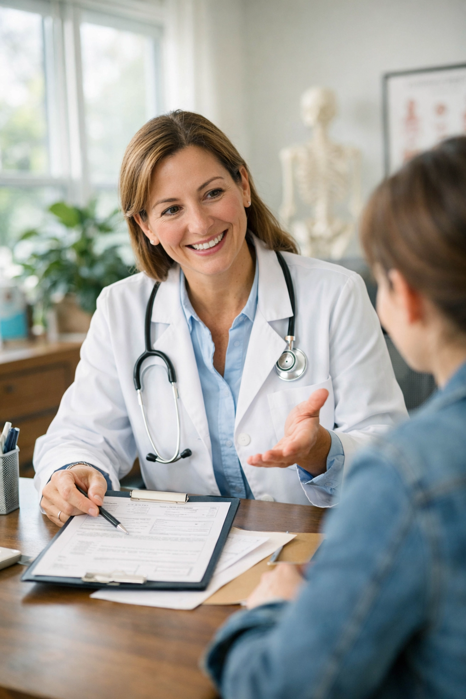 Physician discussing ABA therapy prescription with parent for Georgia Medicaid approval