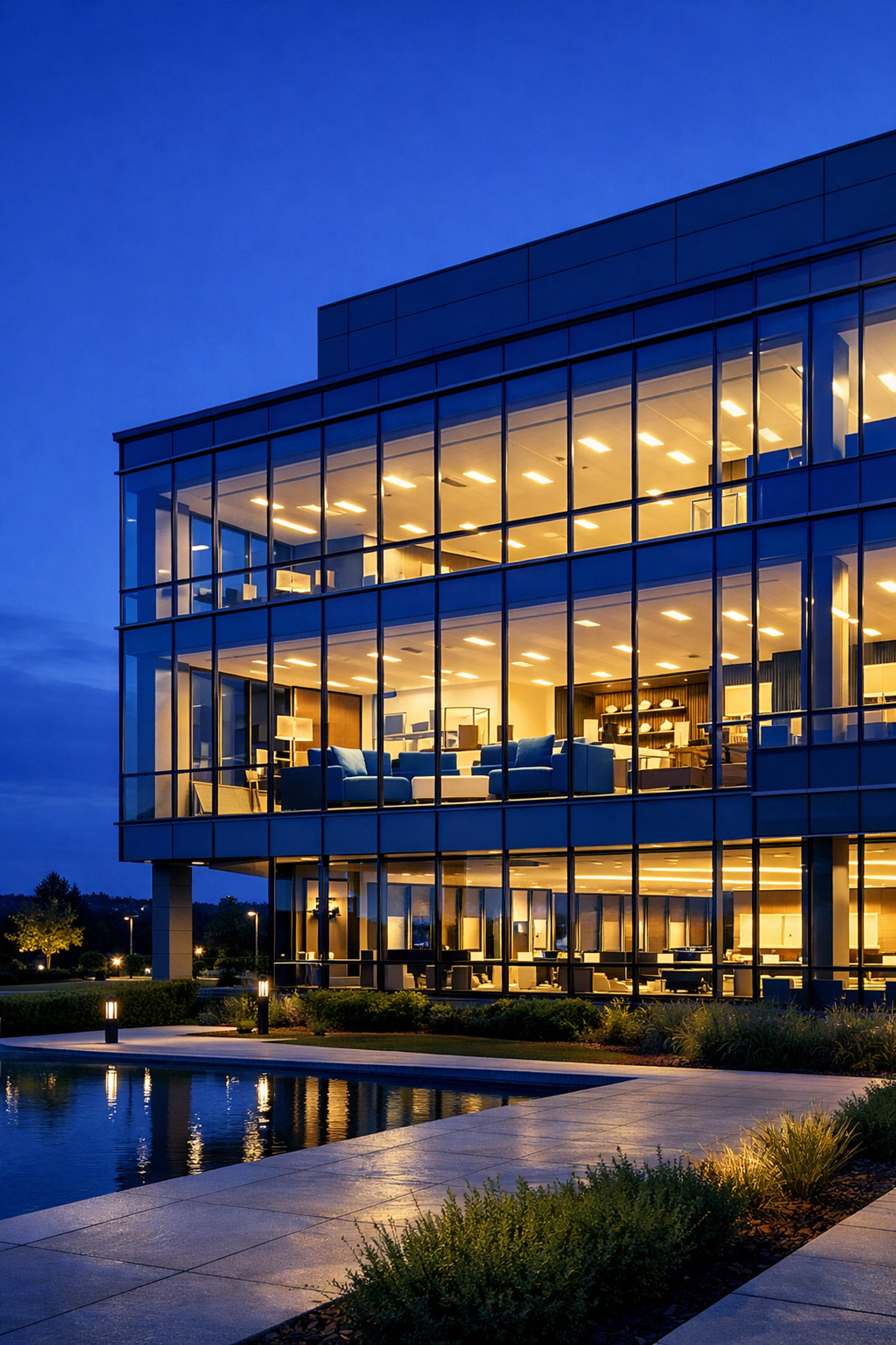 Exterior of a Marlborough corporate hub showcasing comprehensive facility maintenance and office care.
