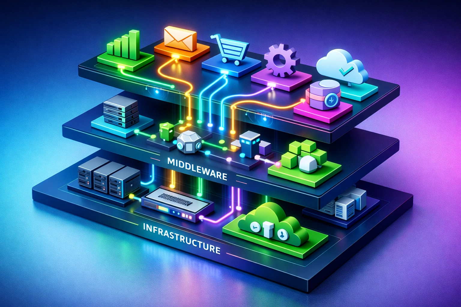 ServiceNow Service Mapping architecture connecting business applications to infrastructure