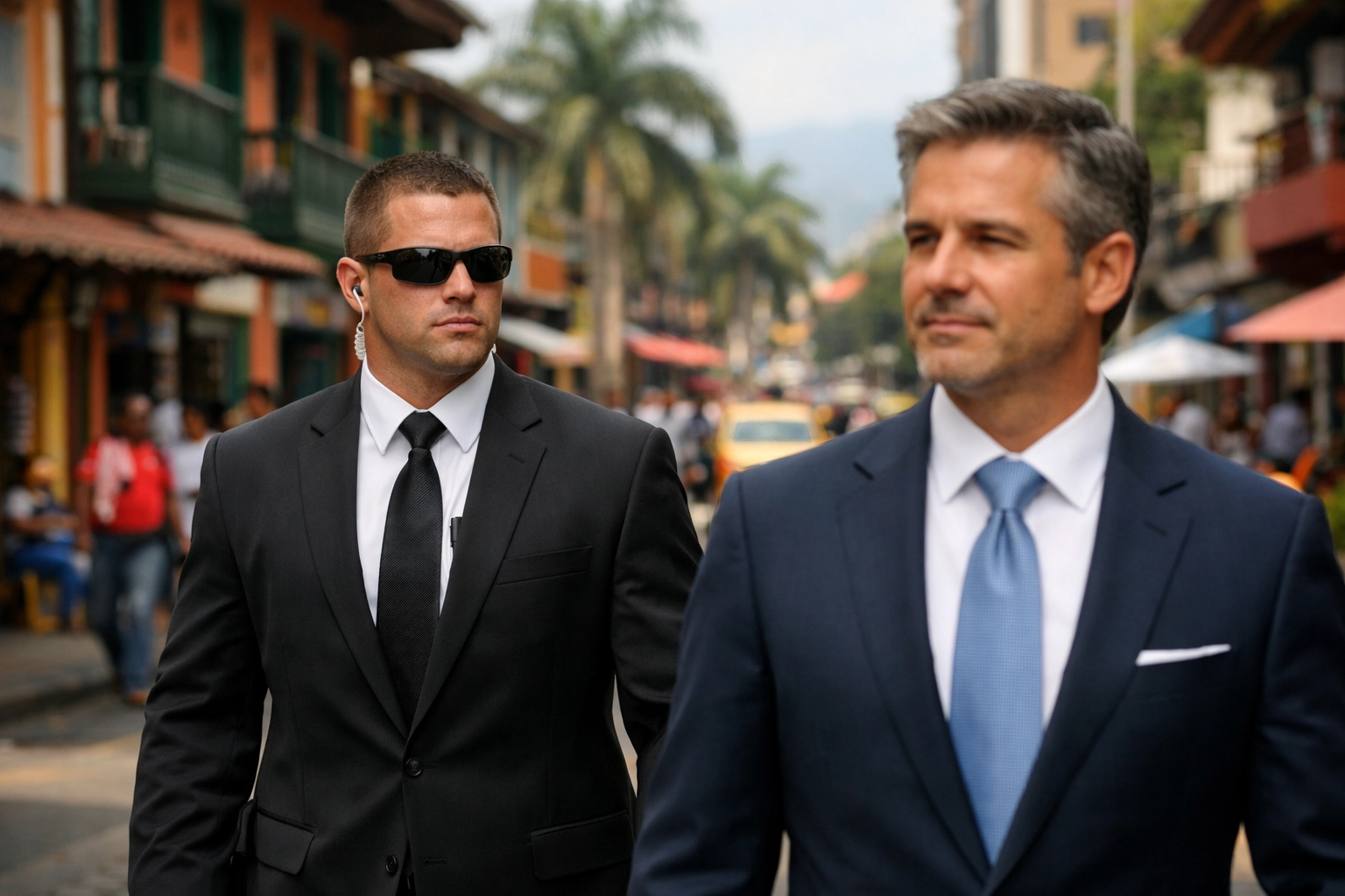 Professional bodyguard in Medellin providing discreet executive protection