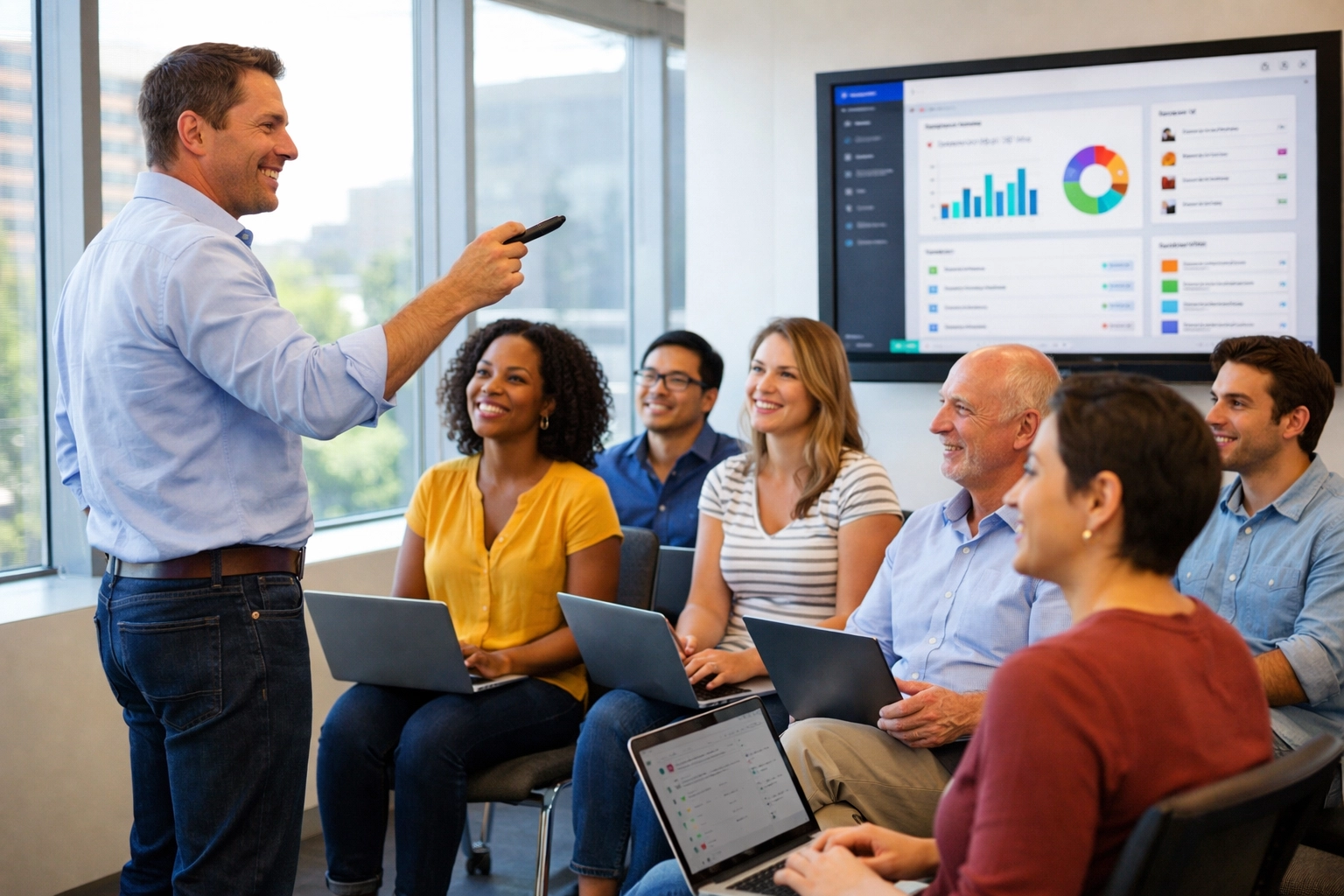 Employee training session for ServiceNow HRSD platform adoption and change management