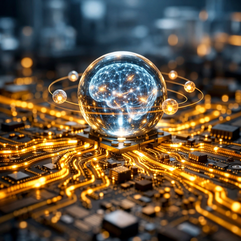 AI Automation for Small Business Secrets Revealed: What Experts Don't Want You to Know 3 A glowing digital brain and circuit board representing advanced AI integration services for small business growth.