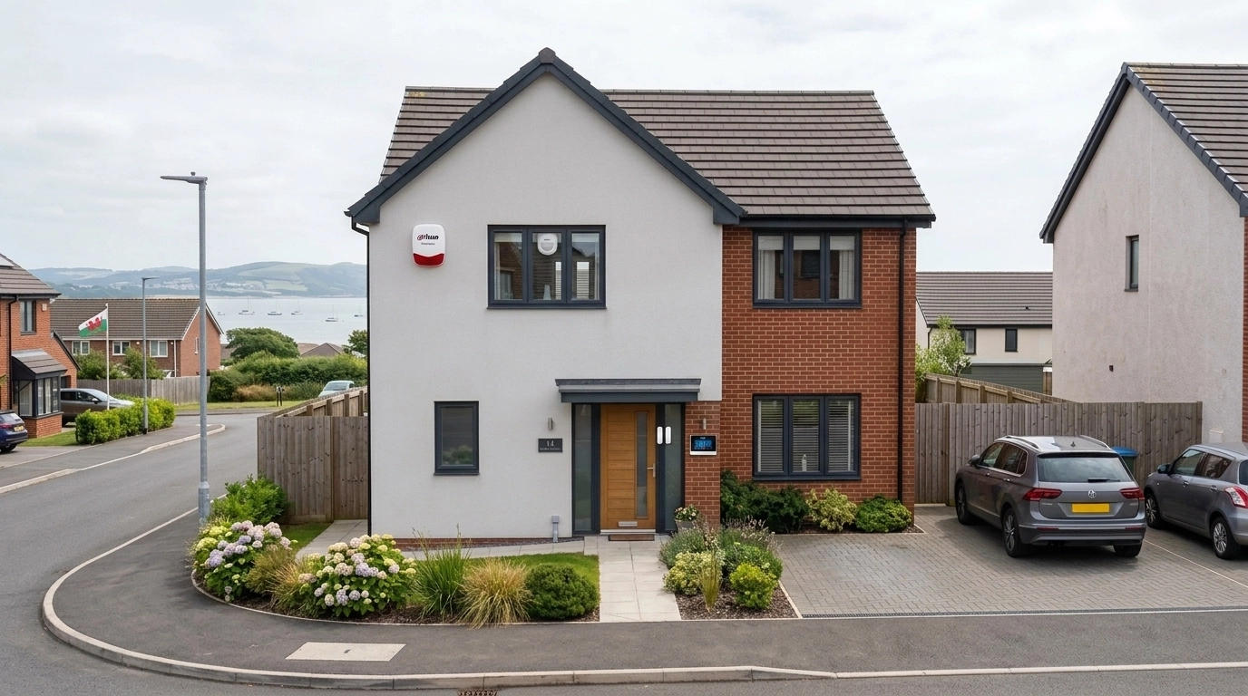Swansea home with Dahua AirShield burglar alarm system and no CCTV cameras visible