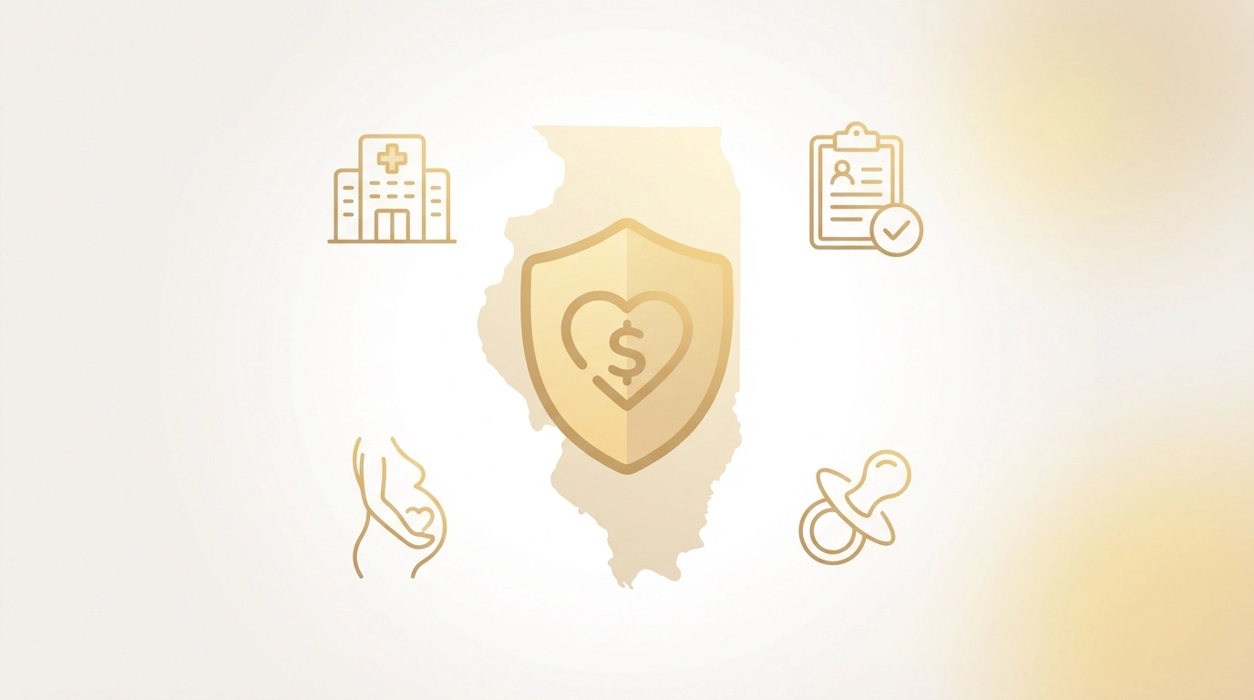 Gold shield and Illinois graphic symbolizing financial protection for Illinois Surrogates