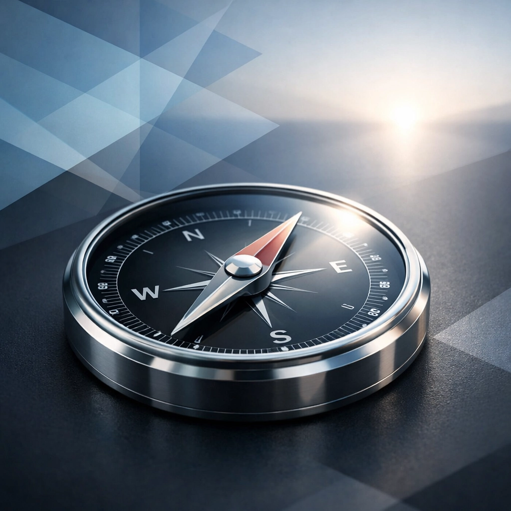A compass symbolizing professional legal guidance through the complex Virginia divorce process.