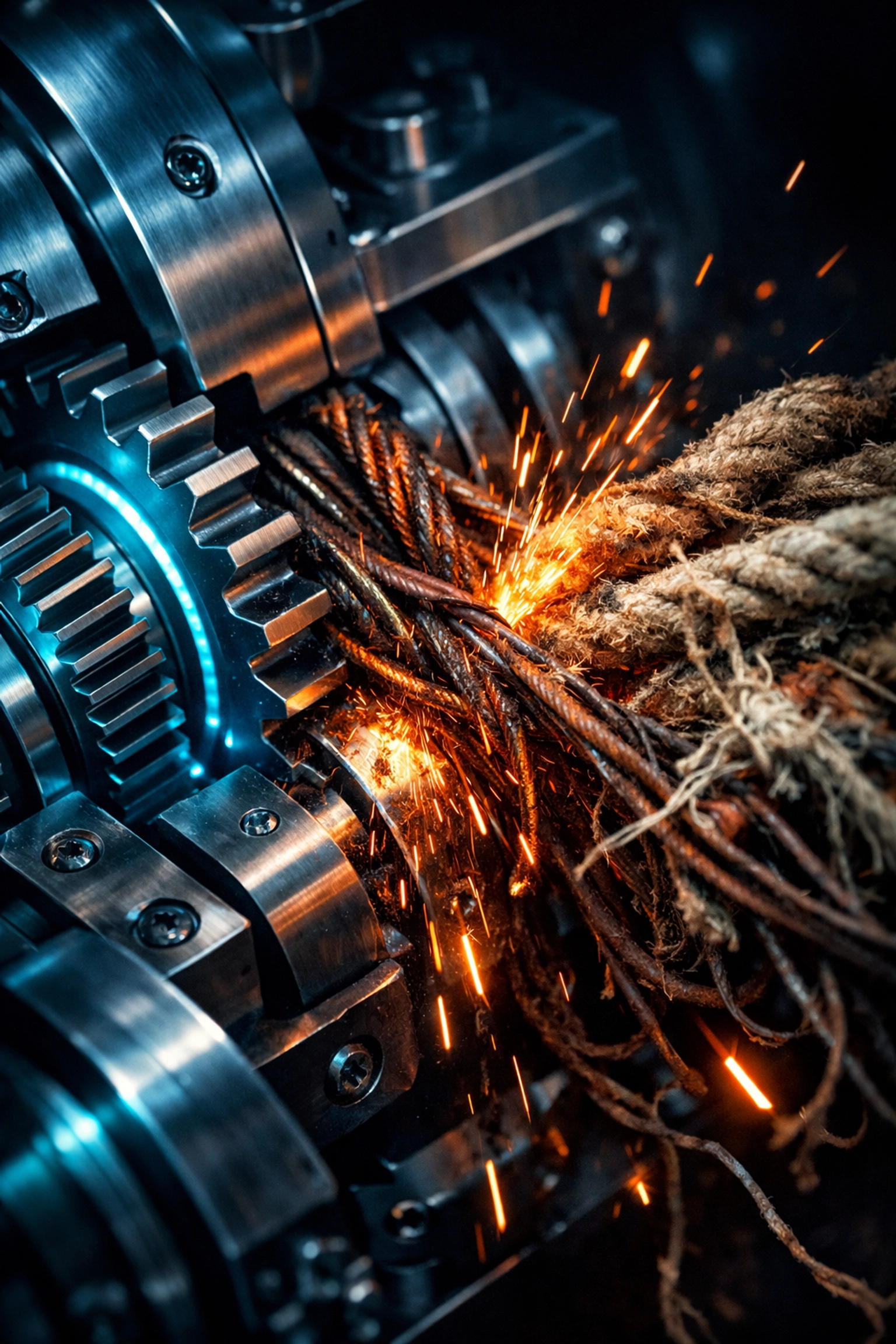 Mechanical gears clashing with tangled wires, showing why standardizing workflows is key to CAD automation.