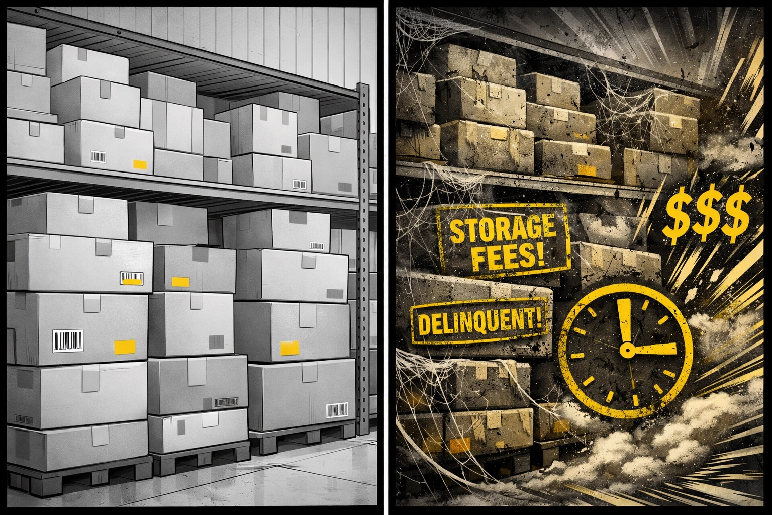 Fresh versus aged inventory comparison showing Amazon FBA storage fee accumulation over time