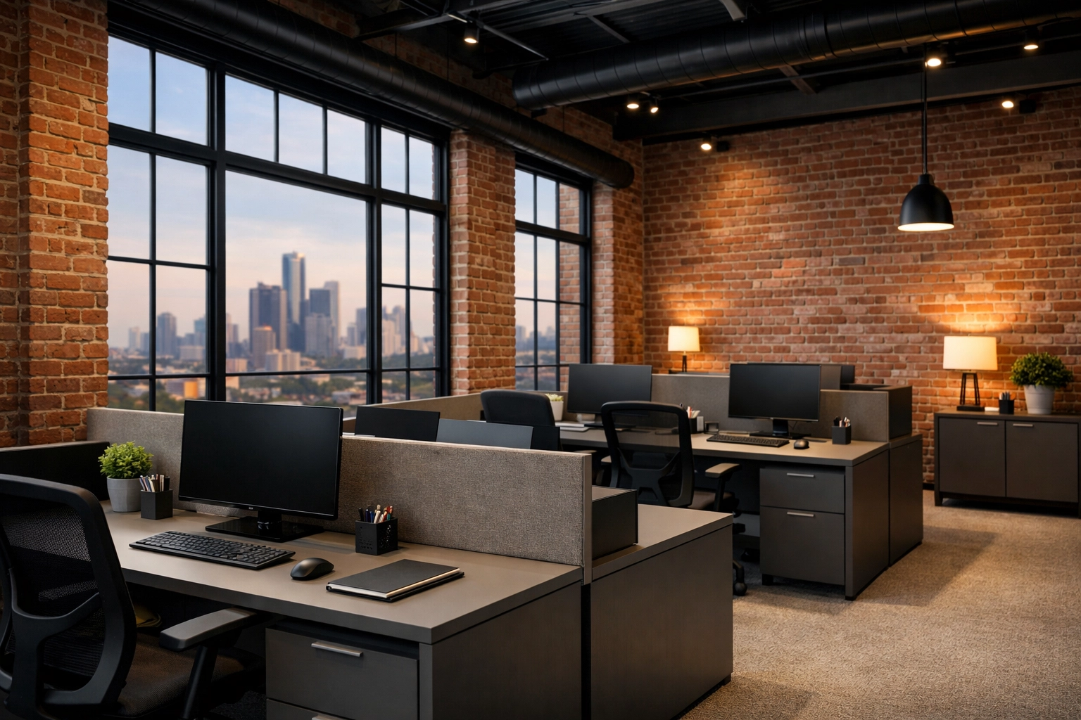 Spotless industrial office in Detroit DET following a professional commercial move-out cleaning service.