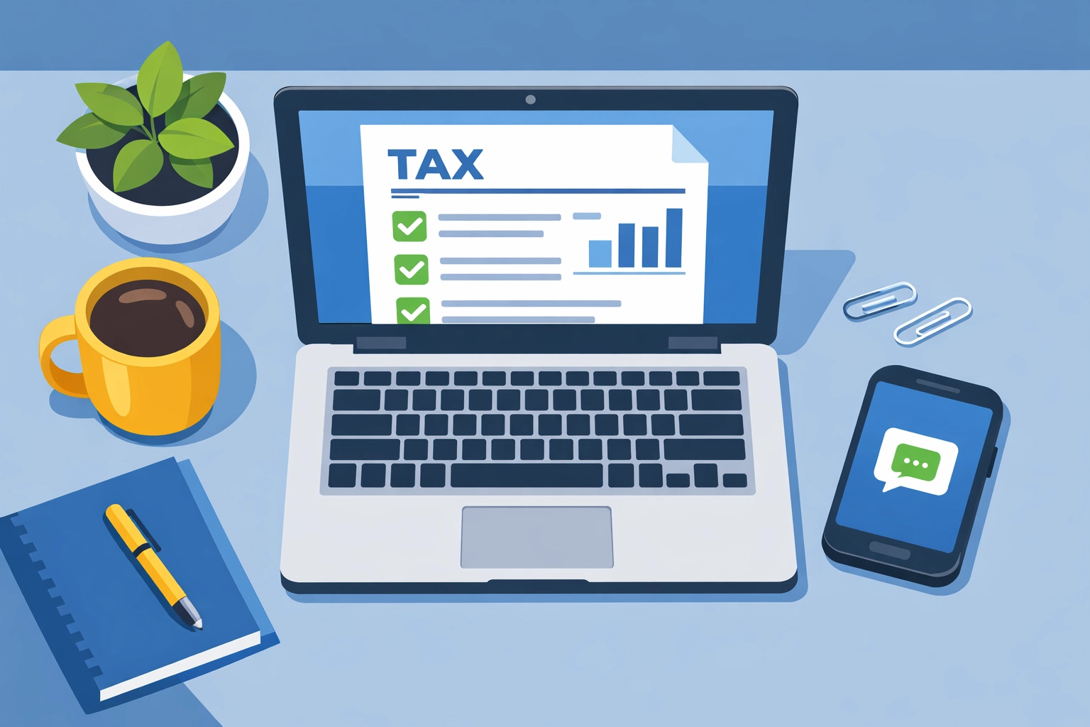 Freelancer workspace showing successful completion of the 2026 tax update filing.