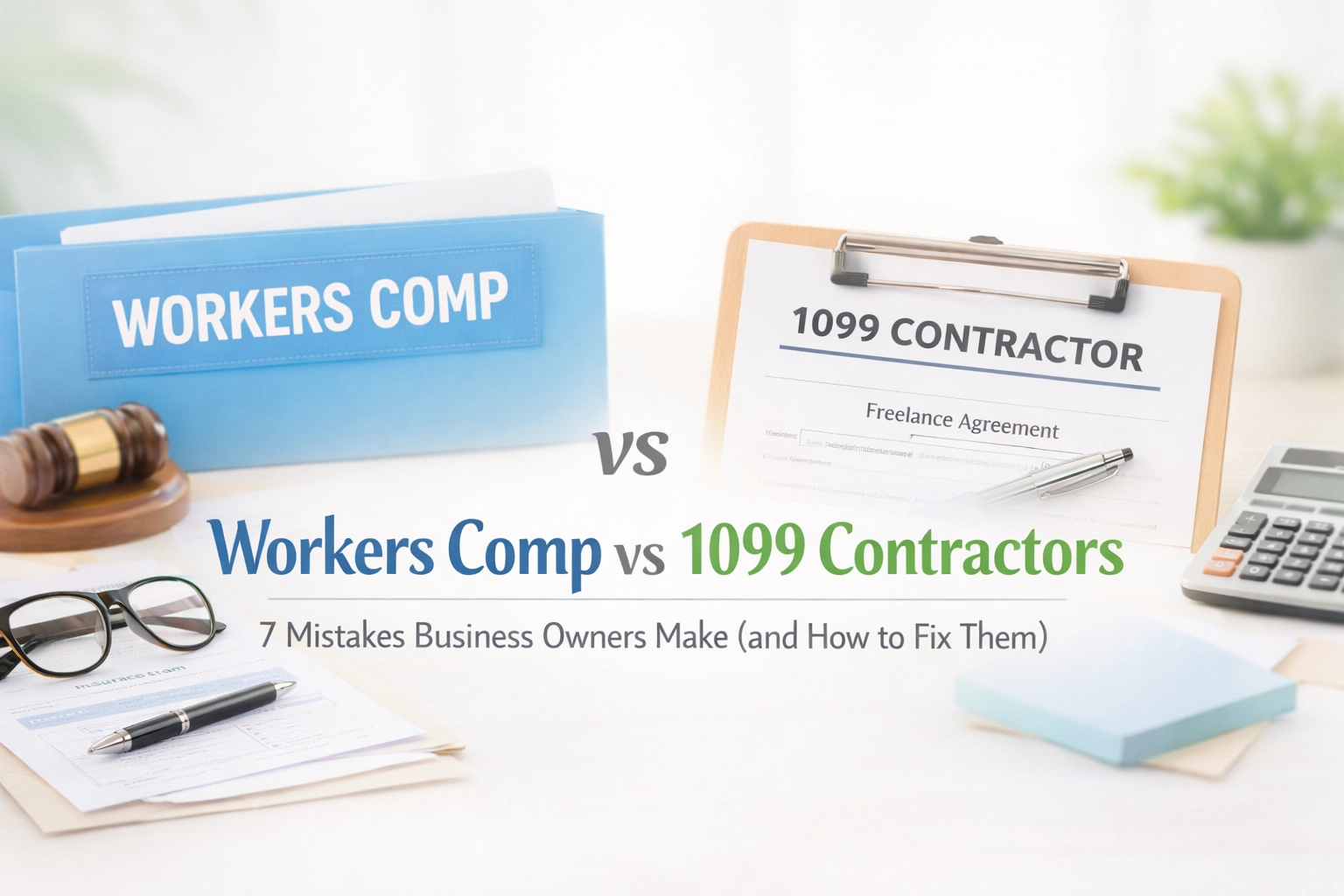 [HERO] Workers Comp vs 1099 Contractors: 7 Mistakes Business Owners Make (and How to Fix Them)