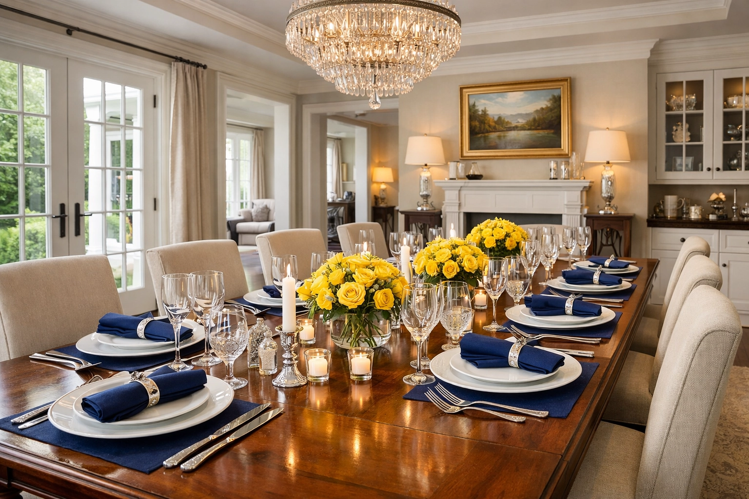 A pristine Worcester dining room set for a dinner party after a professional deep cleaning Worcester session.