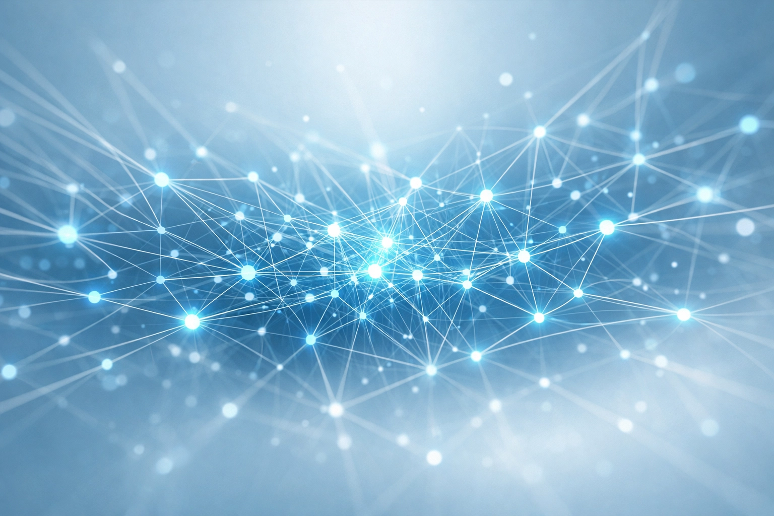 Abstract neural network nodes symbolizing agentic AI and multi-step reasoning capabilities.