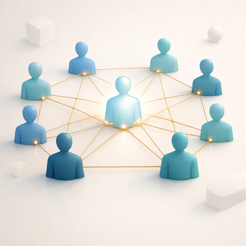 Alumni referral network showing connected community members driving treatment center admissions