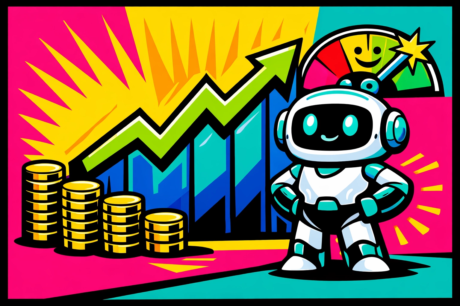 Graph showing reduced support costs and increased customer satisfaction with AI automation for small business