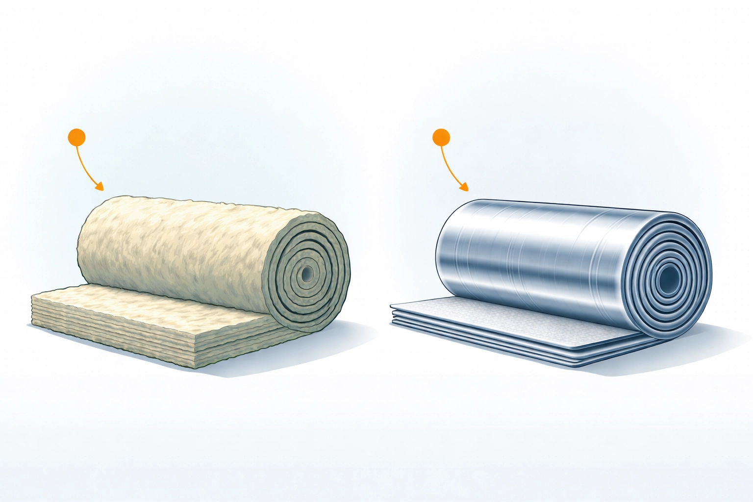 Comparison of mineral wool and multifoil insulation rolls for UK rental property lofts