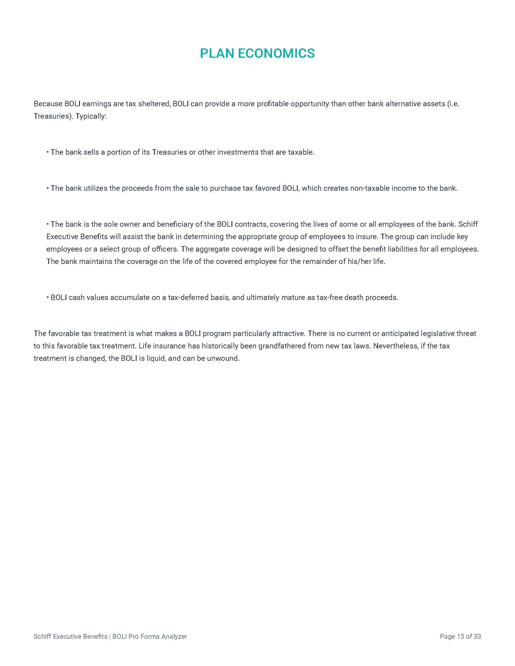 Economic advantages of BOLI and COLI for cost recovery