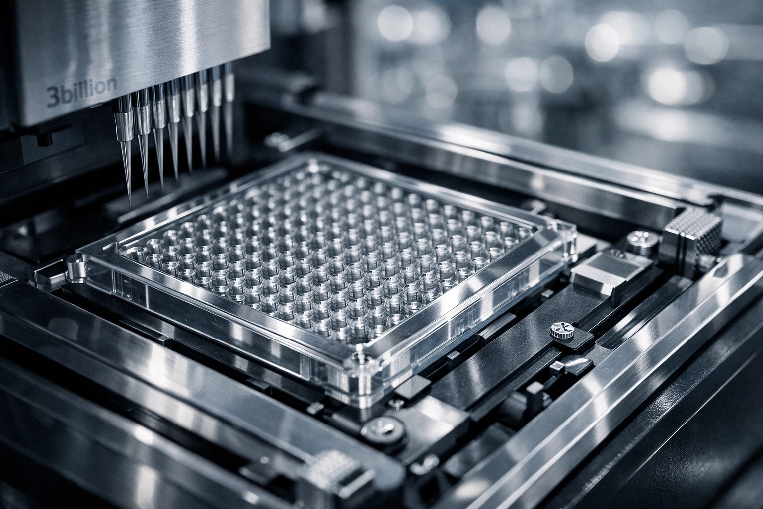 High-precision genomic sequencing hardware for AI-driven rare disease diagnostics at 3billion’s Austin lab.