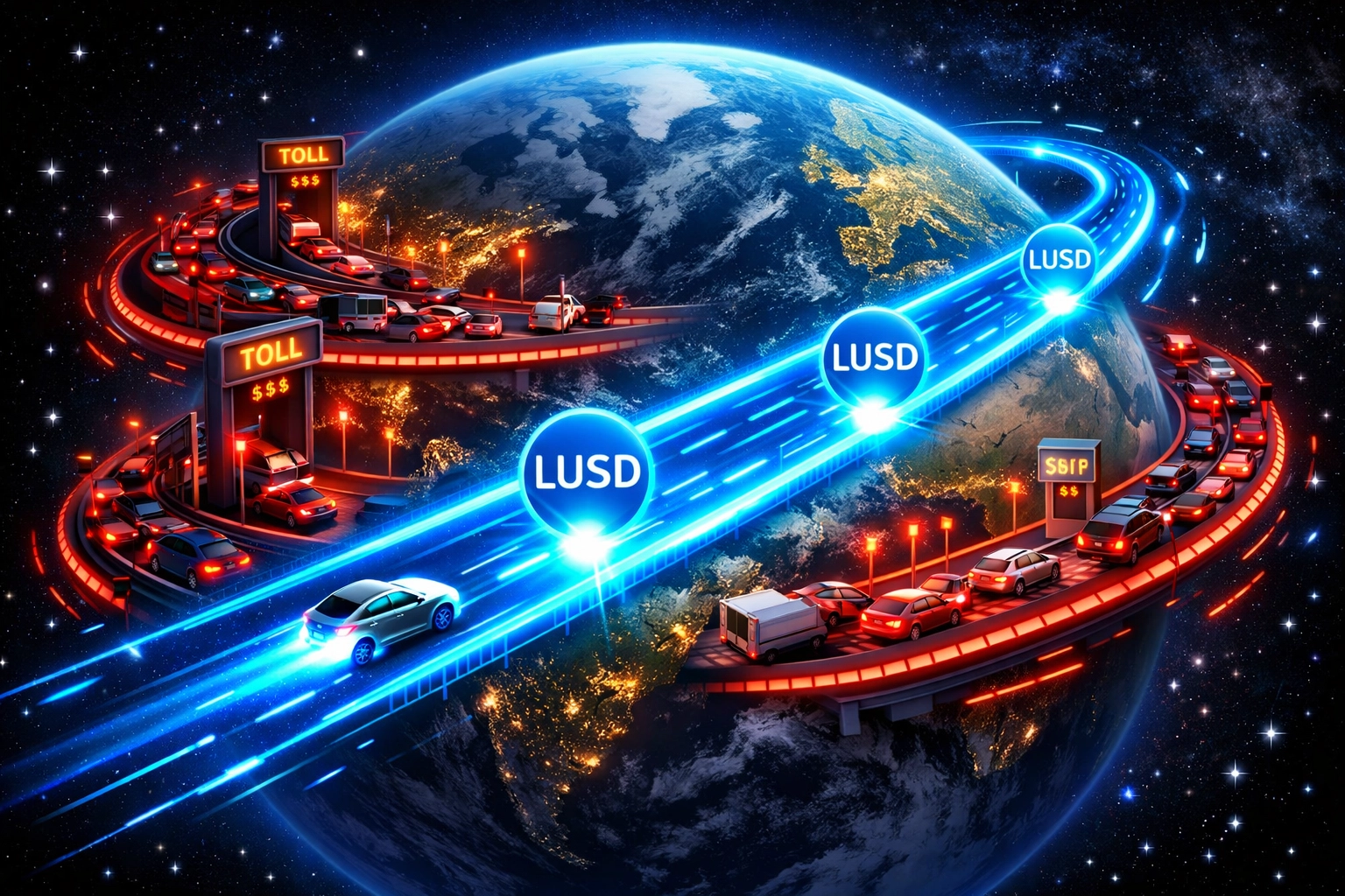 Slow crypto payment routes vs fast LUSD stablecoin direct settlement for merchants