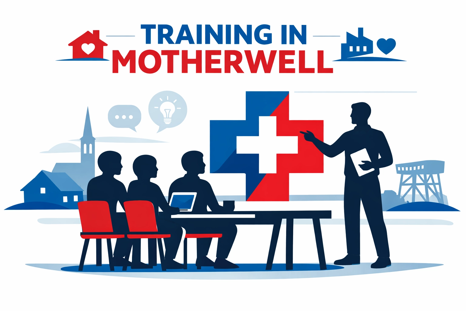 Students attending a First Aid at Work course at our professional Motherwell training centre.