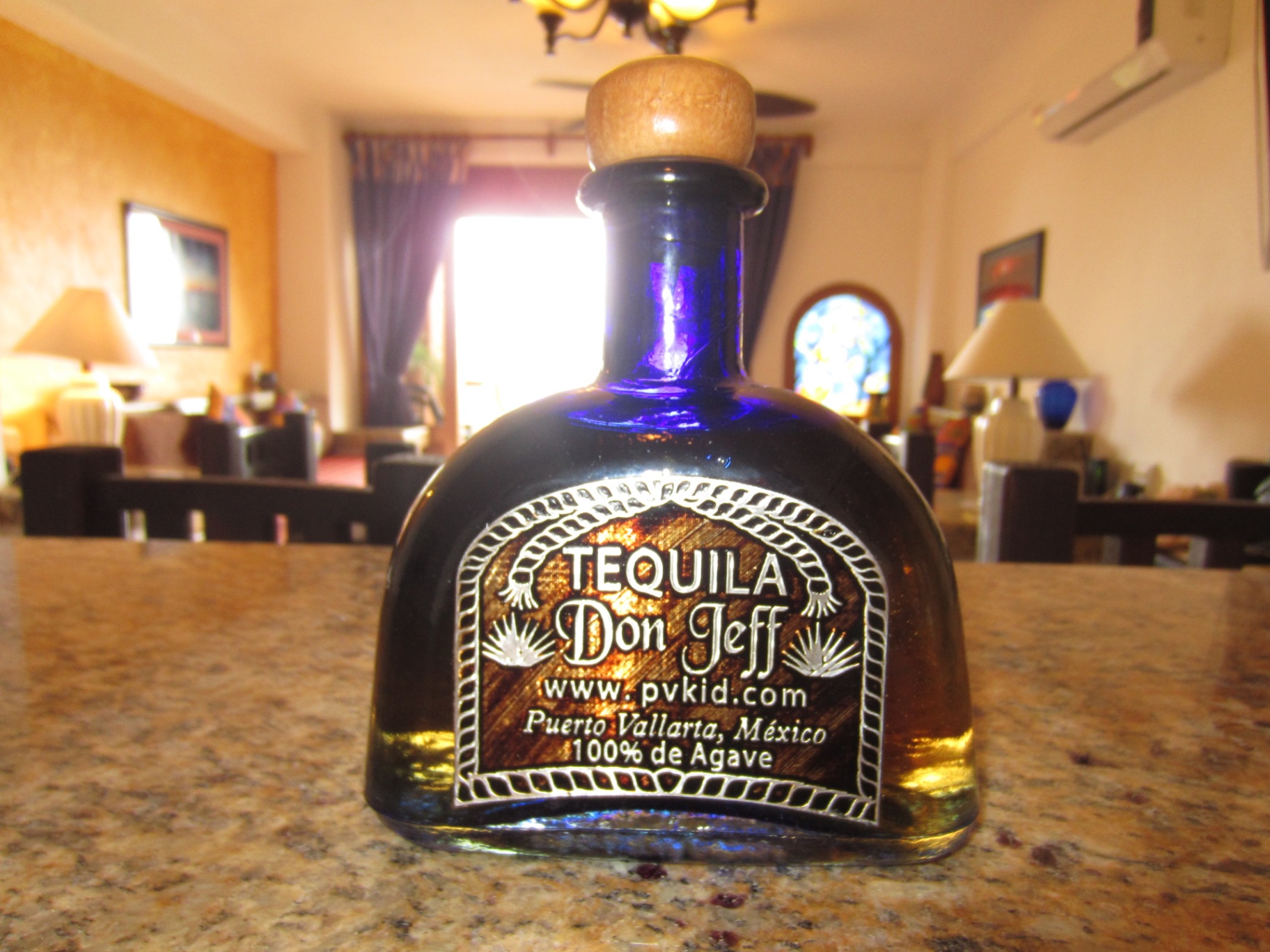 Tequila Don Jeff bottle in Puerto Vallarta condo