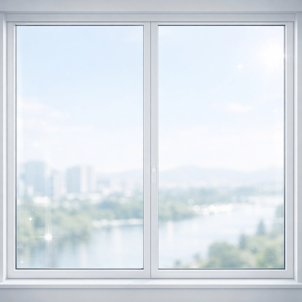 Clean apartment windows with natural light streaming through after make ready service