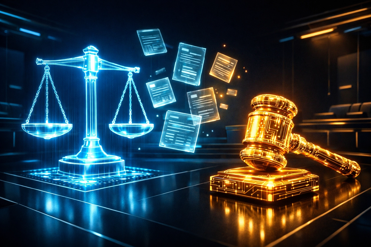 Digital scales representing CLARITY Act regulatory clarity for crypto merchant compliance