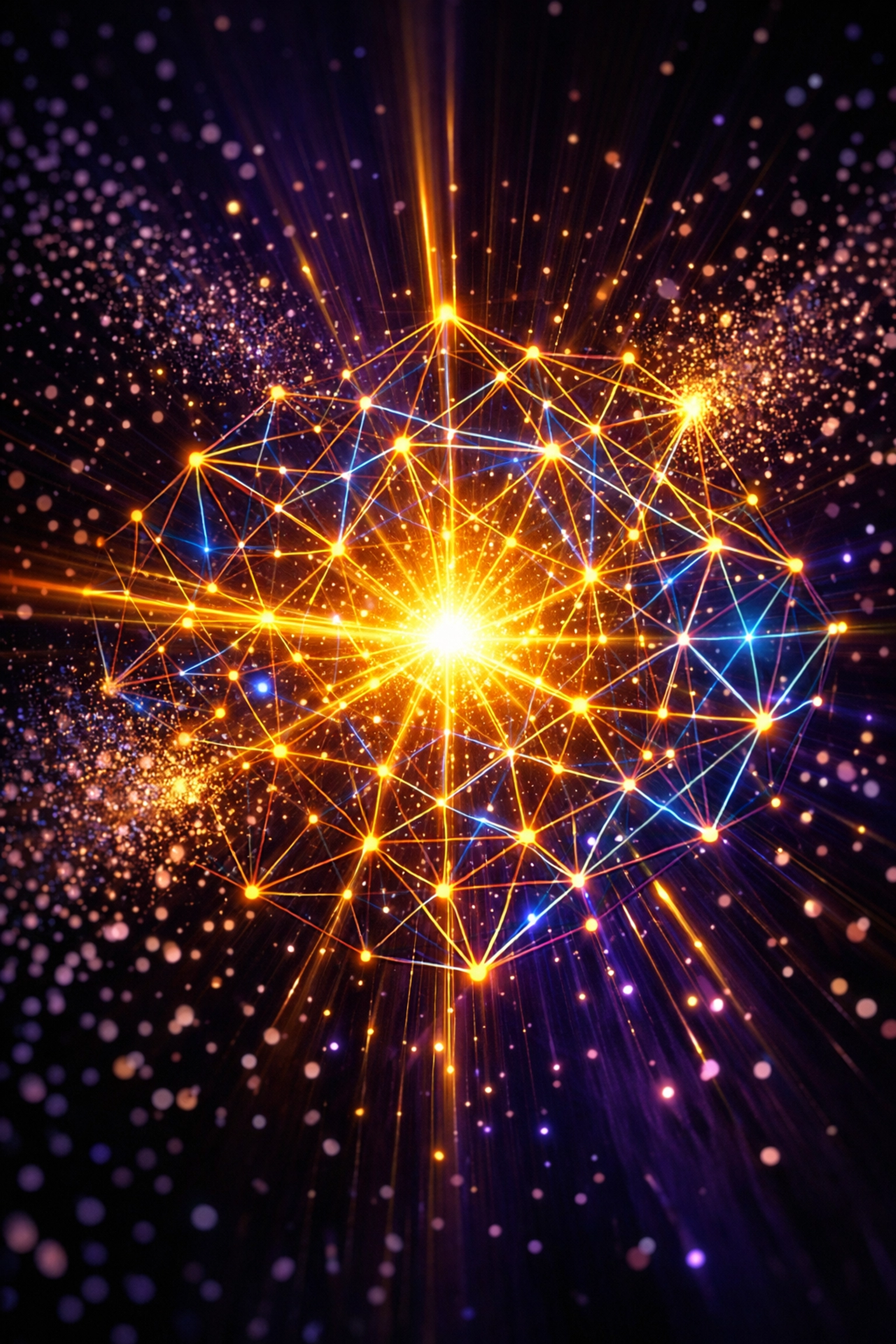 KI-Analysen transformieren ungeordnete Datenpunkte in ein strukturiertes Netz zur Mustererkennung.