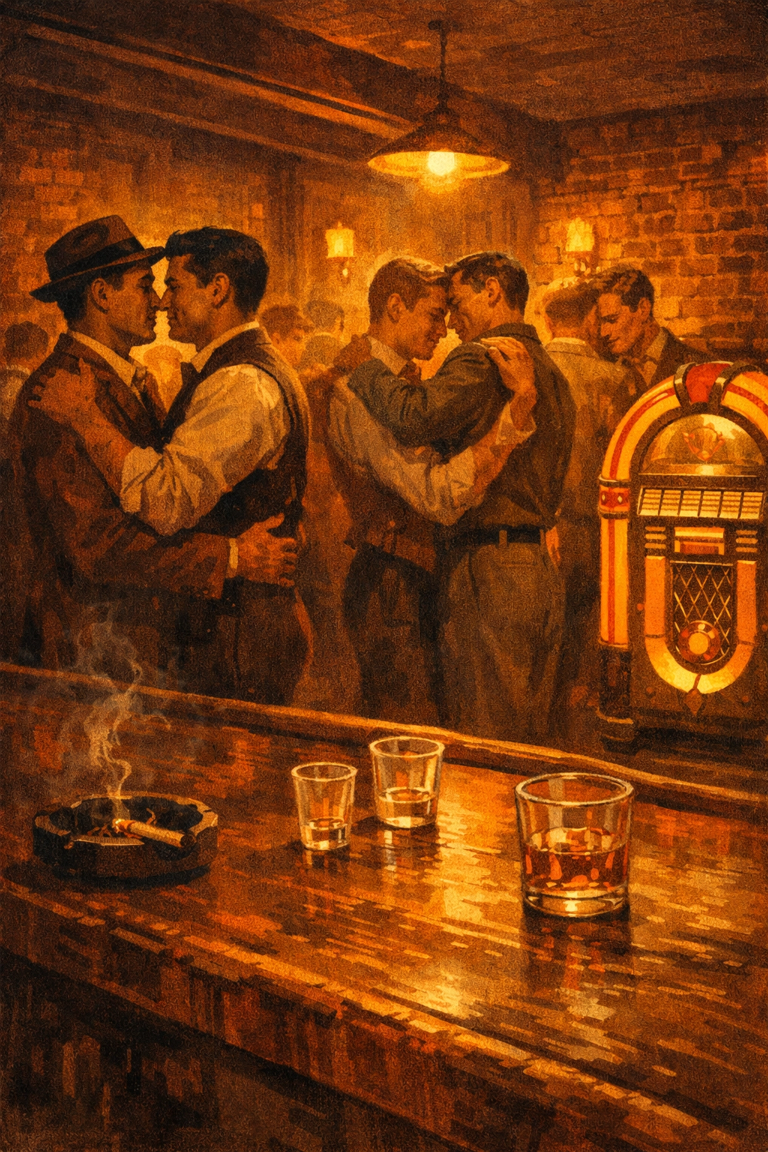 Underground gay bar in 1950s New York where men danced in secret