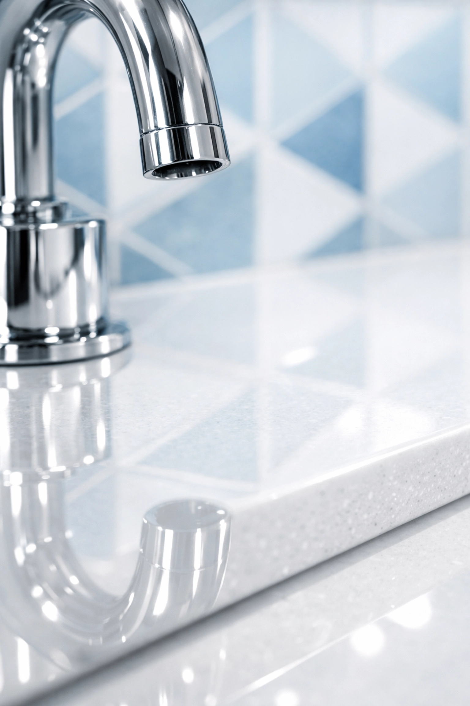 Professionally cleaned office breakroom featuring a sanitized countertop and polished stainless steel faucet.