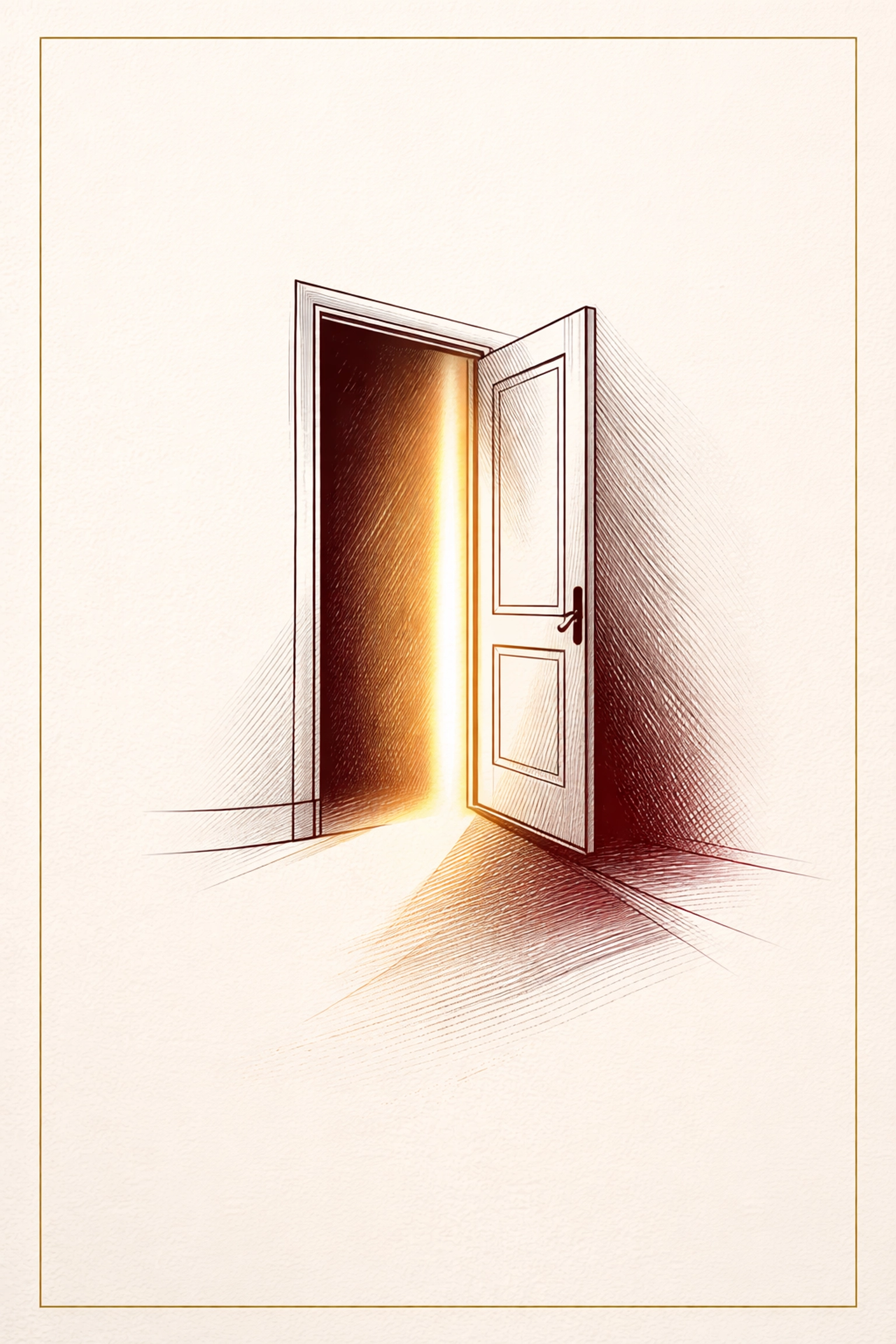 An open door with golden light symbolizes creators gaining new opportunities through the IncluHub portal