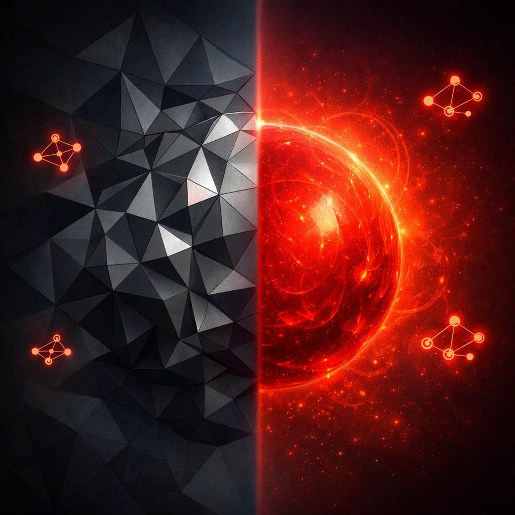 Digital art showing the synergy between AI logic and human creativity for marketing ROI.