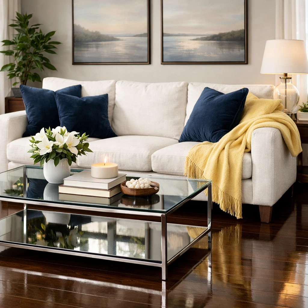 Weekly house cleaning services keep this Sandwich living room polished and dust-free.