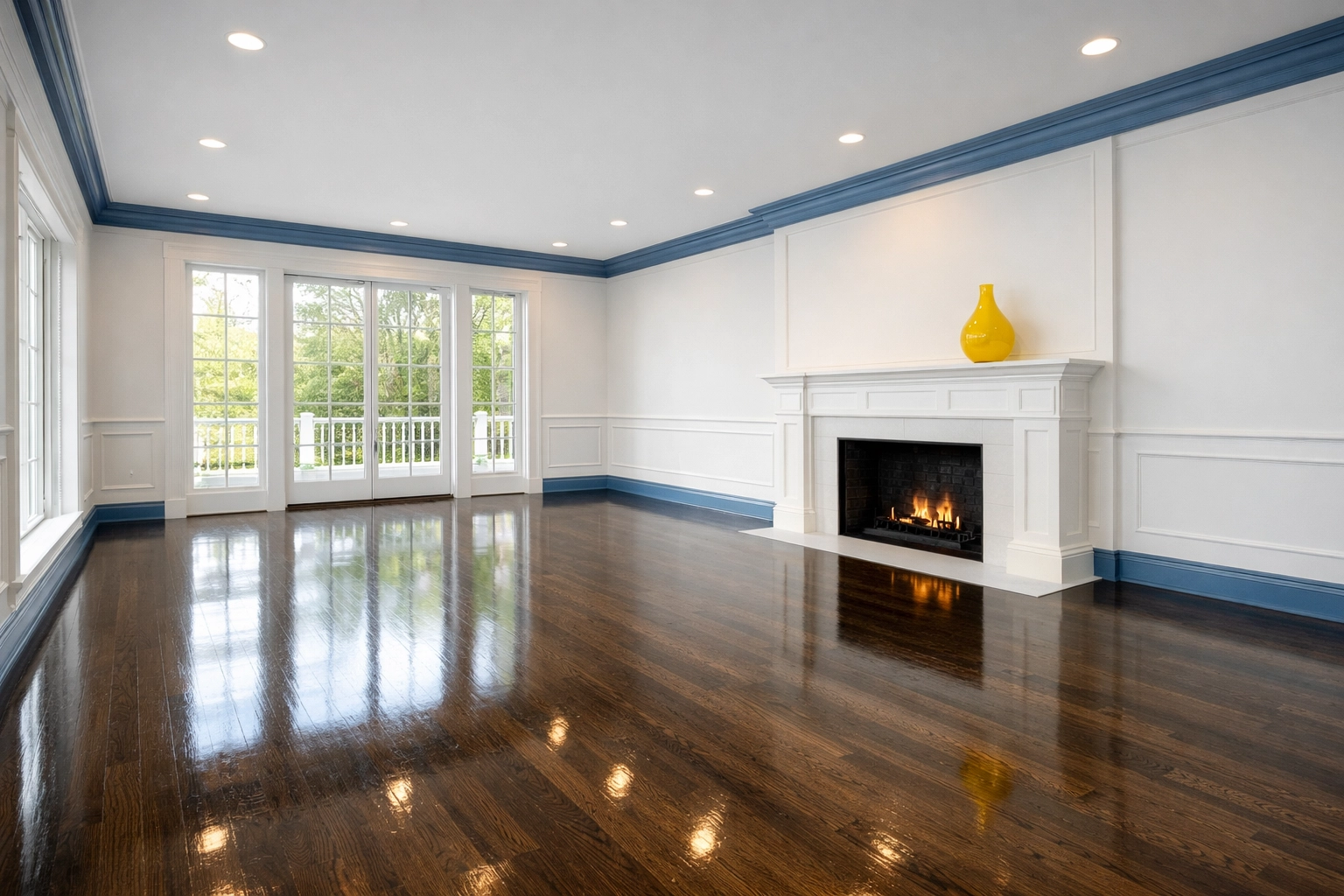 Pristine empty living room following a professional house cleaning Marlborough move-out service.