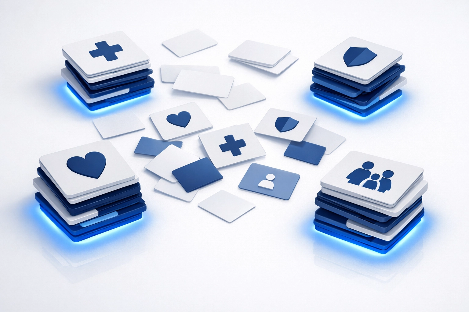 Voluntary benefits cards organizing into personalized employee benefit packages