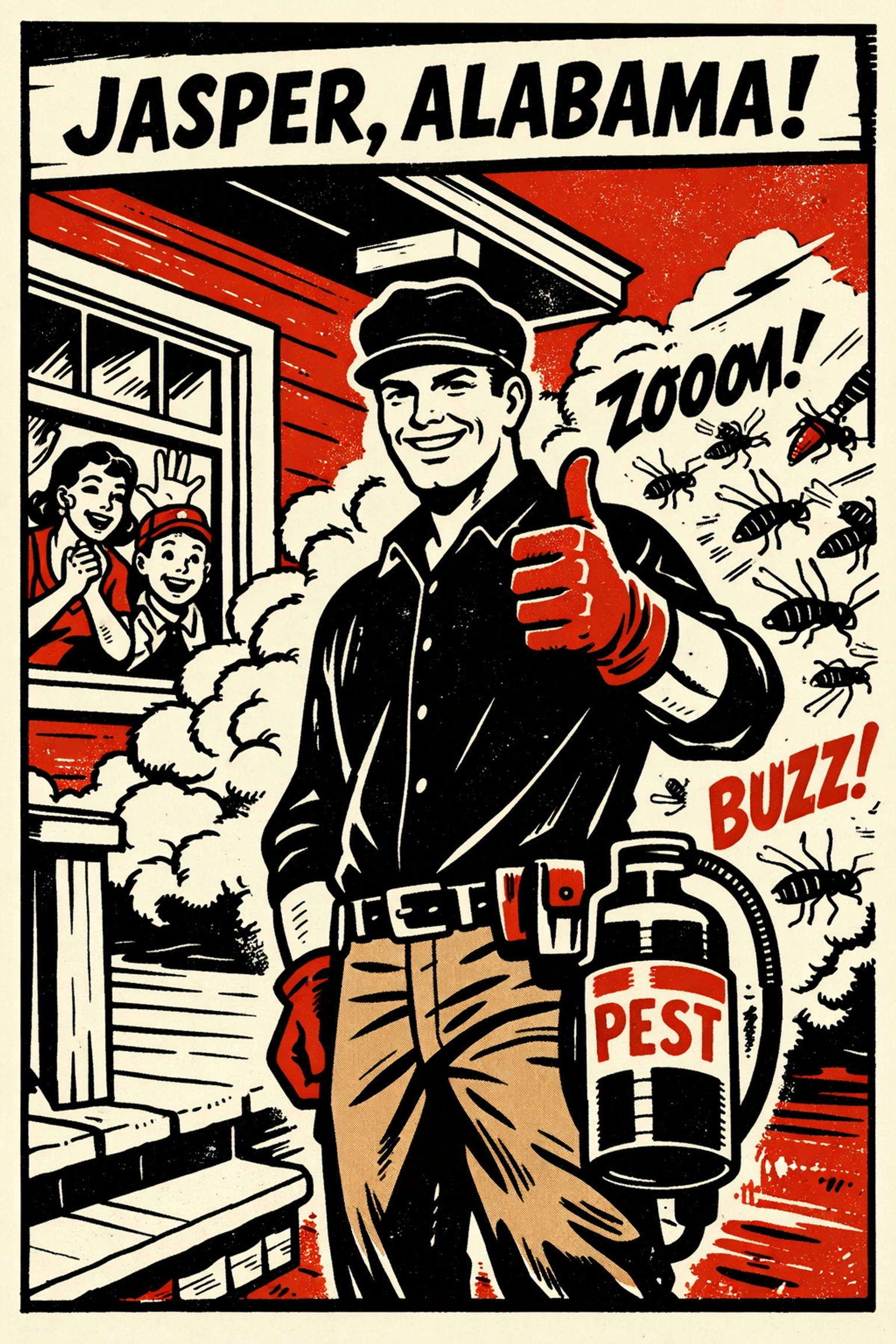 Professional wasp control in Jasper AL with a local expert ensuring a bug-free home for a local family.